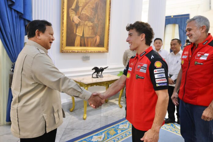Prabowo Sambut Marc Márquez di Istana