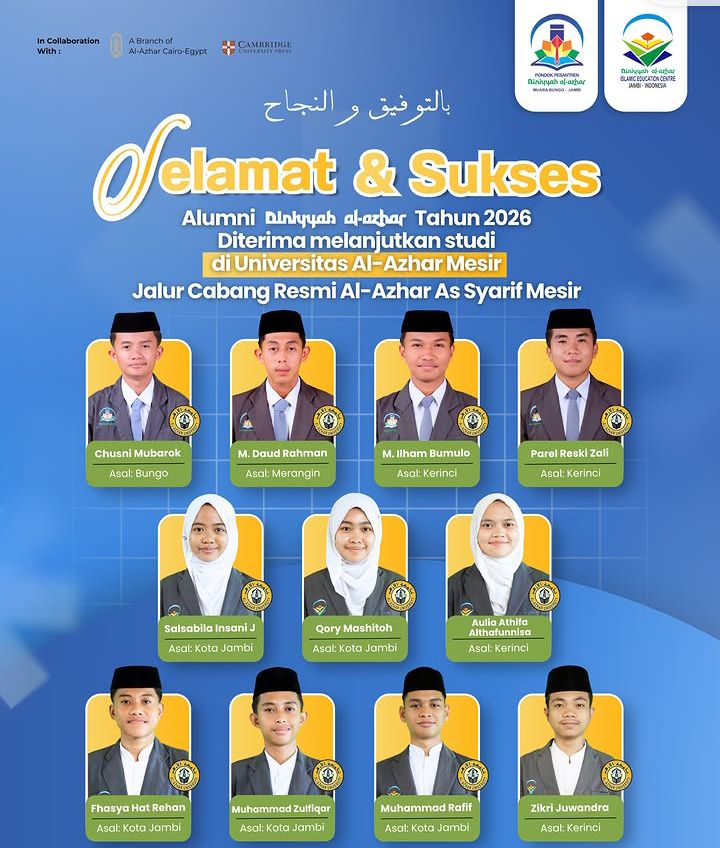 11 Lulusan DIAZ Jambi Lolos Melalui Jalur Cabang Resmi Al Azhar As ...